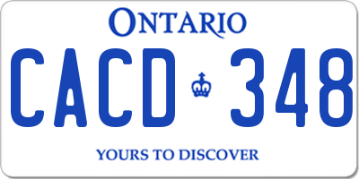 ON license plate CACD348