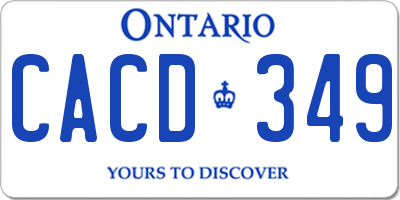 ON license plate CACD349