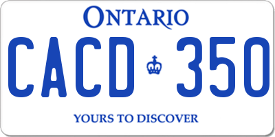 ON license plate CACD350