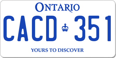 ON license plate CACD351