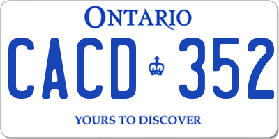 ON license plate CACD352