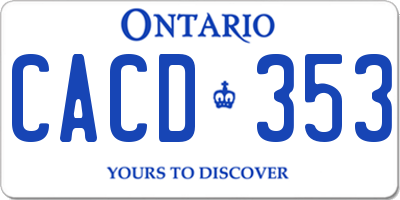 ON license plate CACD353