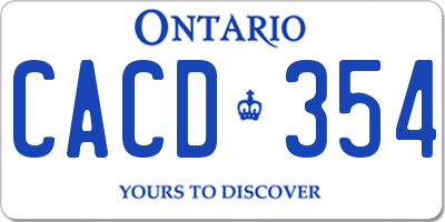 ON license plate CACD354