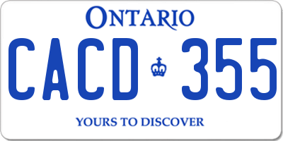 ON license plate CACD355