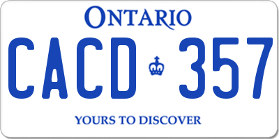 ON license plate CACD357