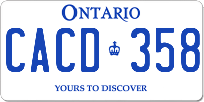 ON license plate CACD358