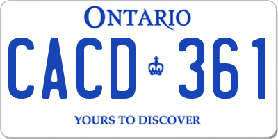 ON license plate CACD361