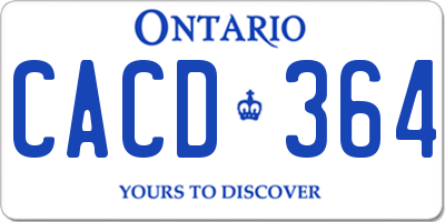 ON license plate CACD364