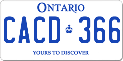 ON license plate CACD366