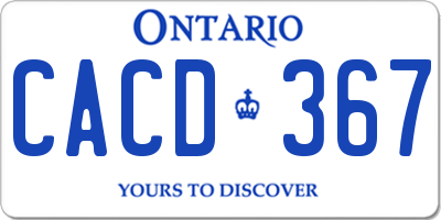 ON license plate CACD367