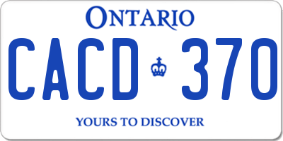 ON license plate CACD370