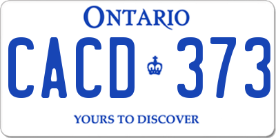 ON license plate CACD373