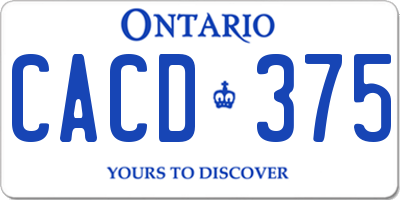 ON license plate CACD375