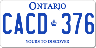 ON license plate CACD376