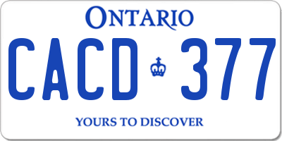 ON license plate CACD377