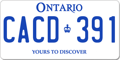 ON license plate CACD391