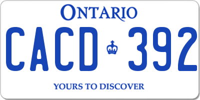 ON license plate CACD392