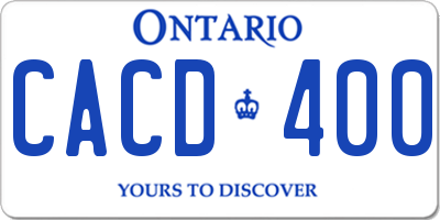 ON license plate CACD400