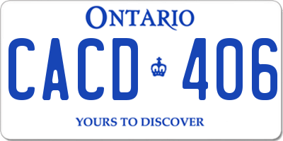 ON license plate CACD406