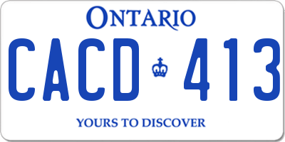 ON license plate CACD413