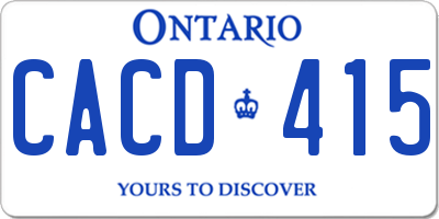 ON license plate CACD415