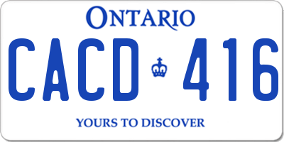 ON license plate CACD416