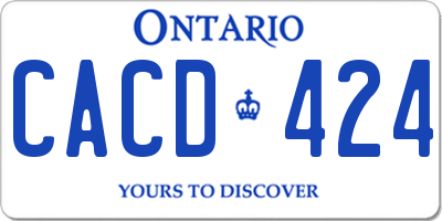 ON license plate CACD424