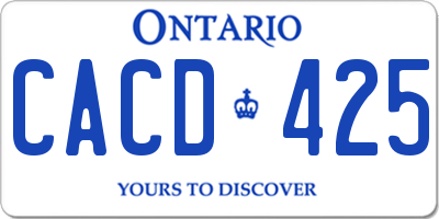 ON license plate CACD425