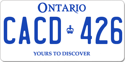 ON license plate CACD426