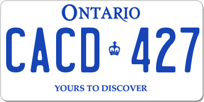 ON license plate CACD427