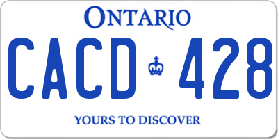 ON license plate CACD428