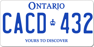 ON license plate CACD432