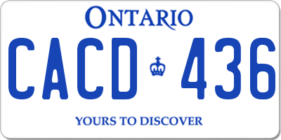 ON license plate CACD436