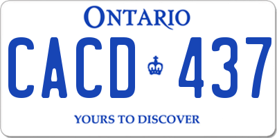 ON license plate CACD437