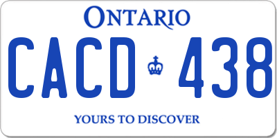 ON license plate CACD438