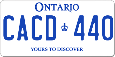 ON license plate CACD440