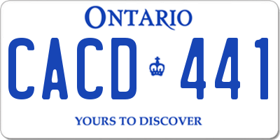 ON license plate CACD441