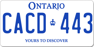 ON license plate CACD443