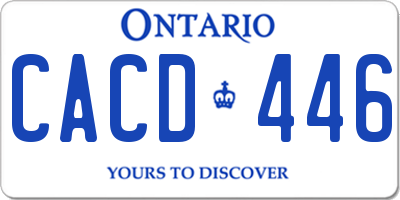 ON license plate CACD446