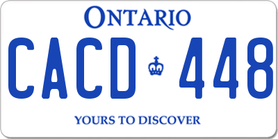 ON license plate CACD448