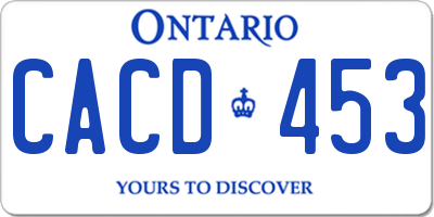 ON license plate CACD453