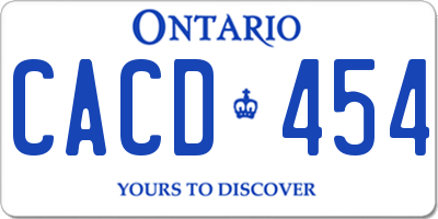 ON license plate CACD454