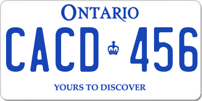 ON license plate CACD456