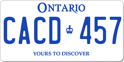 ON license plate CACD457