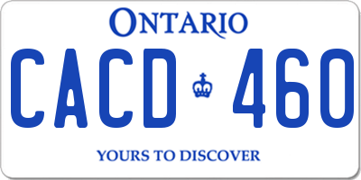 ON license plate CACD460