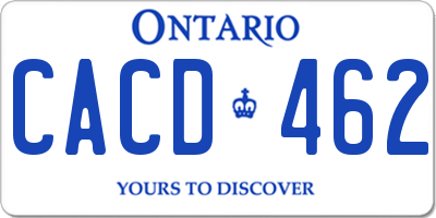 ON license plate CACD462