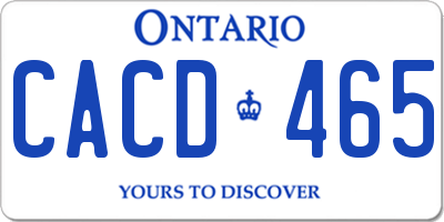 ON license plate CACD465