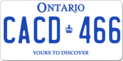 ON license plate CACD466