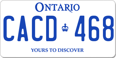 ON license plate CACD468