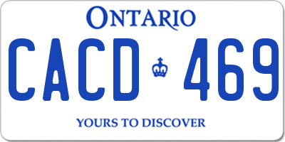 ON license plate CACD469